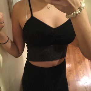 Urban Outfitters Grey and Black Tank/Crop Top